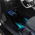 Billiards Design Car Mats with Blue Flame Eight Ball and Lightning Pattern in Black Cyan Gradient Background - Wonder Print Shop
