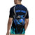Billiards Design Rugby Jersey with Blue Flame Eight Ball and Lightning Pattern in Black Cyan Gradient Background - Wonder Print Shop
