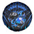 Billiards Design Spare Tire Cover with Blue Flame Eight Ball and Lightning Pattern in Black Cyan Gradient Background - Wonder Print Shop