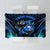 Billiards Design Tablecloth with Blue Flame Eight Ball and Lightning Pattern in Black Cyan Gradient Background - Wonder Print Shop