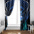 Billiards Design Window Curtain with Blue Flame Eight Ball and Lightning Pattern in Black Cyan Gradient Background - Wonder Print Shop