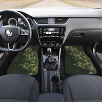 Bowling Camouflage Pattern Car Mats with Ball and Pins Graphic in Army Green and Beige Brushstroke Design - Wonder Print Shop