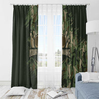 Bowling Camouflage Pattern Window Curtain with Ball and Pins Graphic in Army Green and Beige Brushstroke Design - Wonder Print Shop