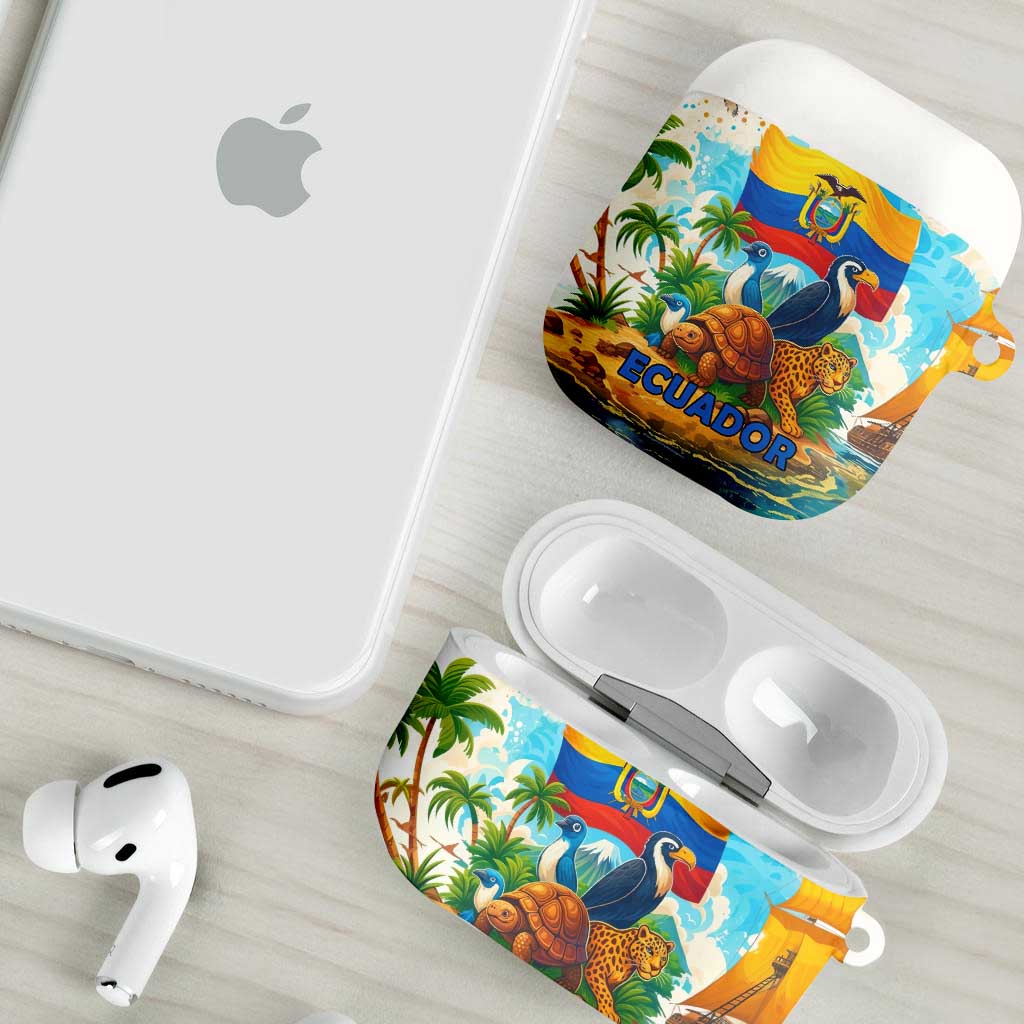 Ecuador AirPods Case with Wildlife and Flag Landscape Design - Wonder Print Shop