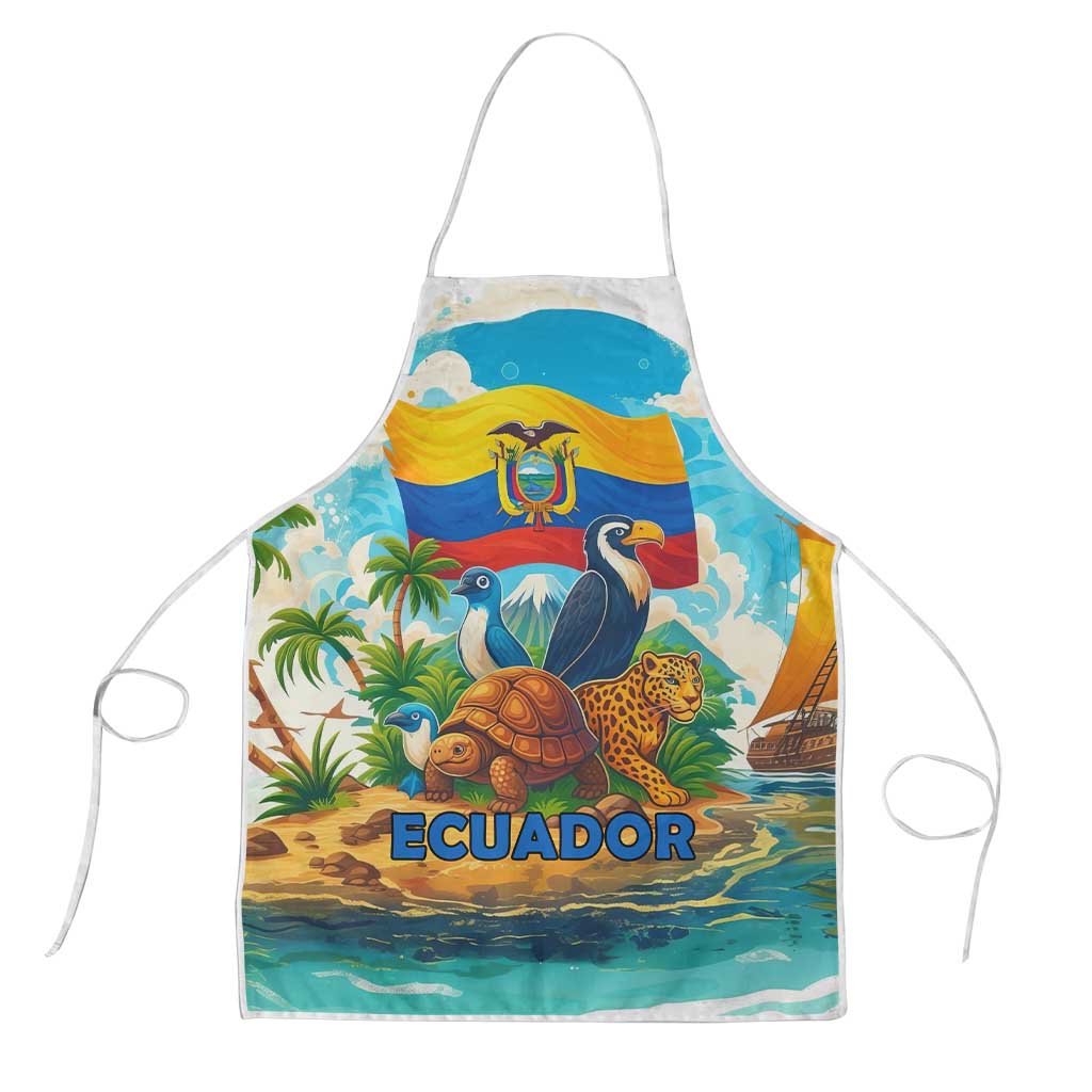 Ecuador Apron with Wildlife and Flag Landscape Design - Wonder Print Shop