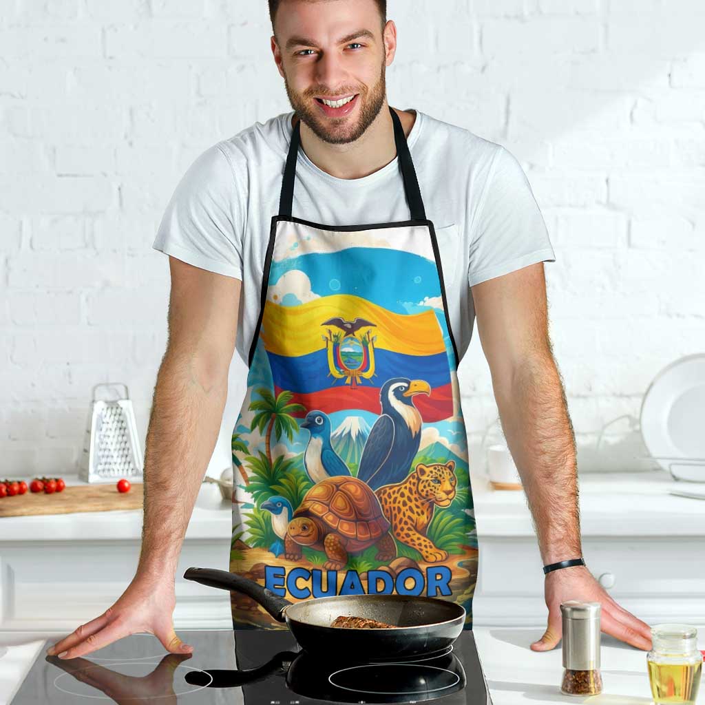 Ecuador Apron with Wildlife and Flag Landscape Design - Wonder Print Shop