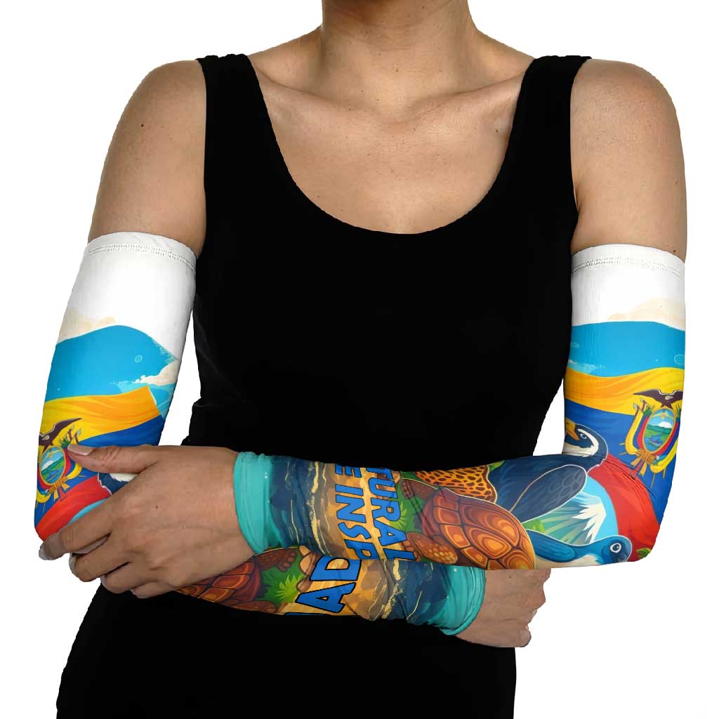 Ecuador Arm Sleeves with Wildlife and Flag Landscape Design - Wonder Print Shop