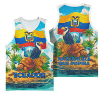 Ecuador Basketball Jersey with Wildlife and Flag Landscape Design - Wonder Print Shop