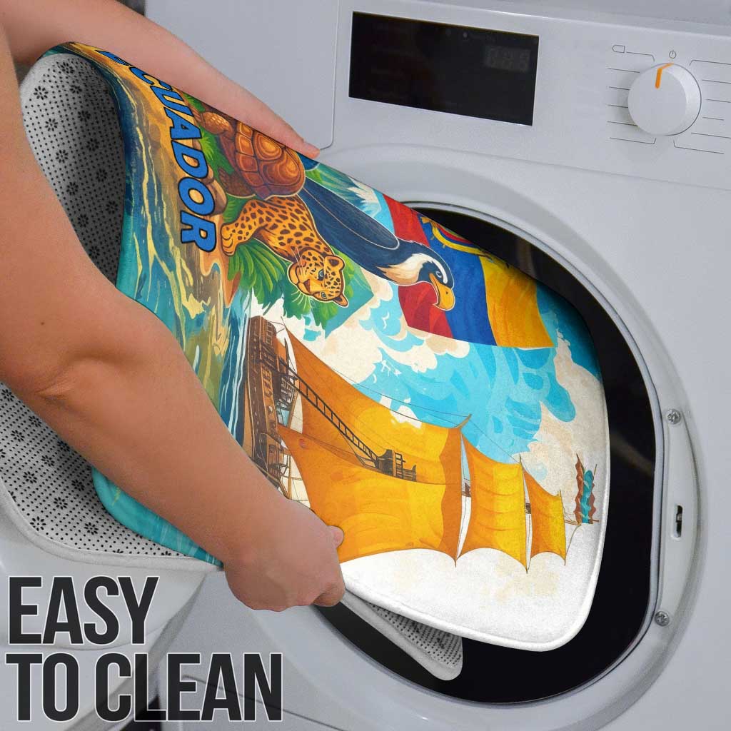 Ecuador Bathroom Set with Wildlife and Flag Landscape Design - Wonder Print Shop