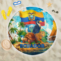 Ecuador Beach Blanket with Wildlife and Flag Landscape Design - Wonder Print Shop