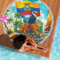 Ecuador Beach Blanket with Wildlife and Flag Landscape Design - Wonder Print Shop