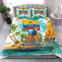 Ecuador Bedding Set with Wildlife and Flag Landscape Design - Wonder Print Shop