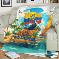 Ecuador Blanket with Wildlife and Flag Landscape Design - Wonder Print Shop