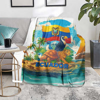 Ecuador Blanket with Wildlife and Flag Landscape Design - Wonder Print Shop