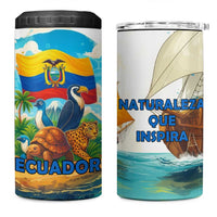 Ecuador 4 in 1 Can Cooler Tumbler with Wildlife and Flag Landscape Design - Wonder Print Shop