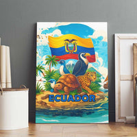 Ecuador Canvas Wall Art with Wildlife and Flag Landscape Design - Wonder Print Shop