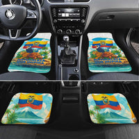 Ecuador Car Mats with Wildlife and Flag Landscape Design - Wonder Print Shop