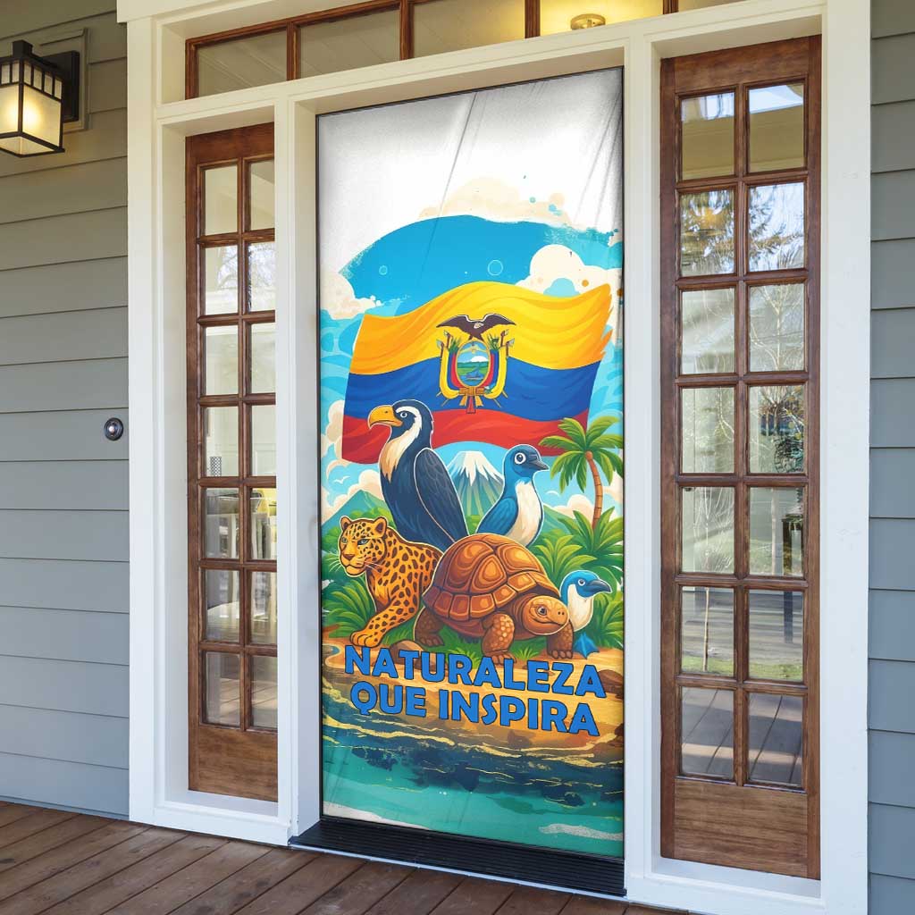 Ecuador Door Cover with Wildlife and Flag Landscape Design - Wonder Print Shop