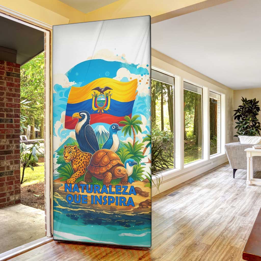 Ecuador Door Cover with Wildlife and Flag Landscape Design - Wonder Print Shop