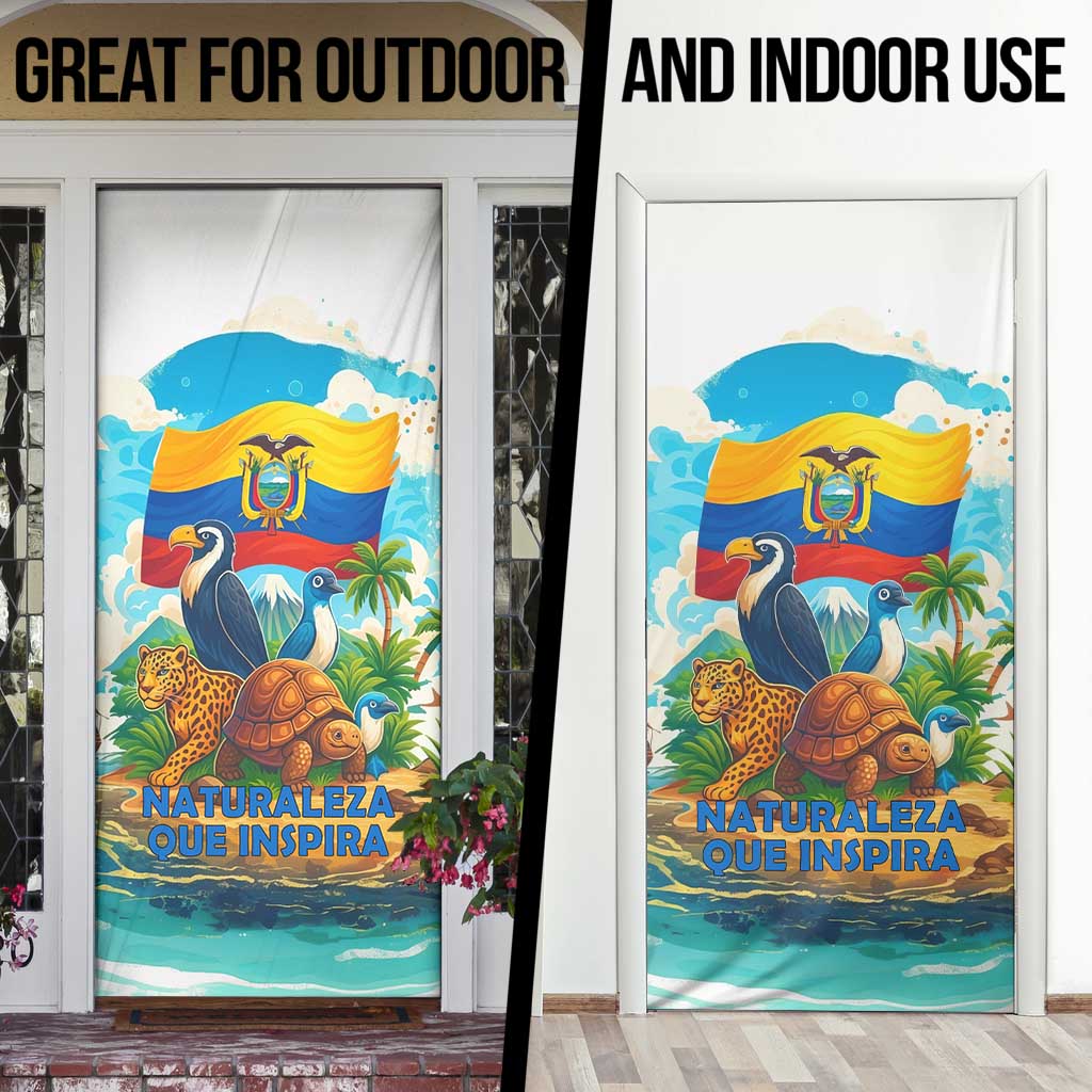Ecuador Door Cover with Wildlife and Flag Landscape Design - Wonder Print Shop