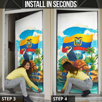 Ecuador Door Cover with Wildlife and Flag Landscape Design - Wonder Print Shop