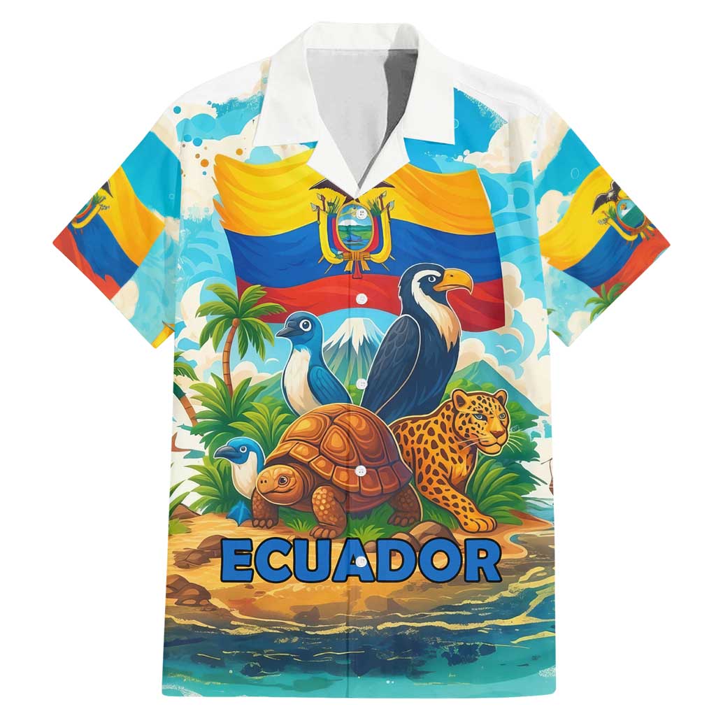 Ecuador Family Matching Mermaid Dress and Hawaiian Shirt with Wildlife and Flag Landscape Design - Wonder Print Shop