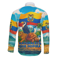 Ecuador Family Matching Off Shoulder Short Dress and Hawaiian Shirt with Wildlife and Flag Landscape Design - Wonder Print Shop