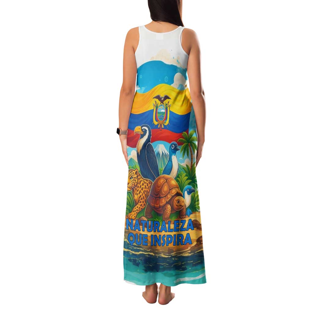 Ecuador Family Matching Tank Maxi Dress and Hawaiian Shirt with Wildlife and Flag Landscape Design - Wonder Print Shop
