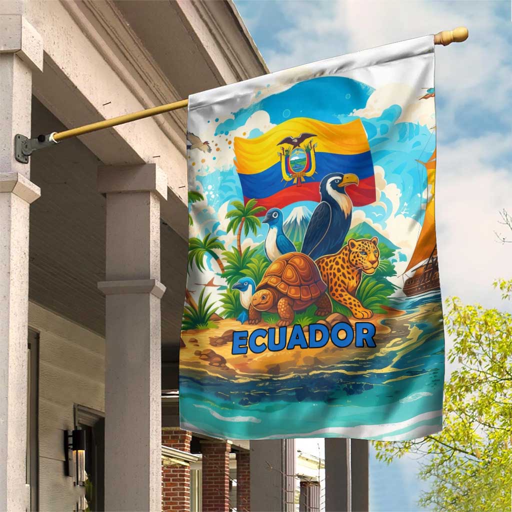 Ecuador Garden Flag with Wildlife and Flag Landscape Design - Wonder Print Shop