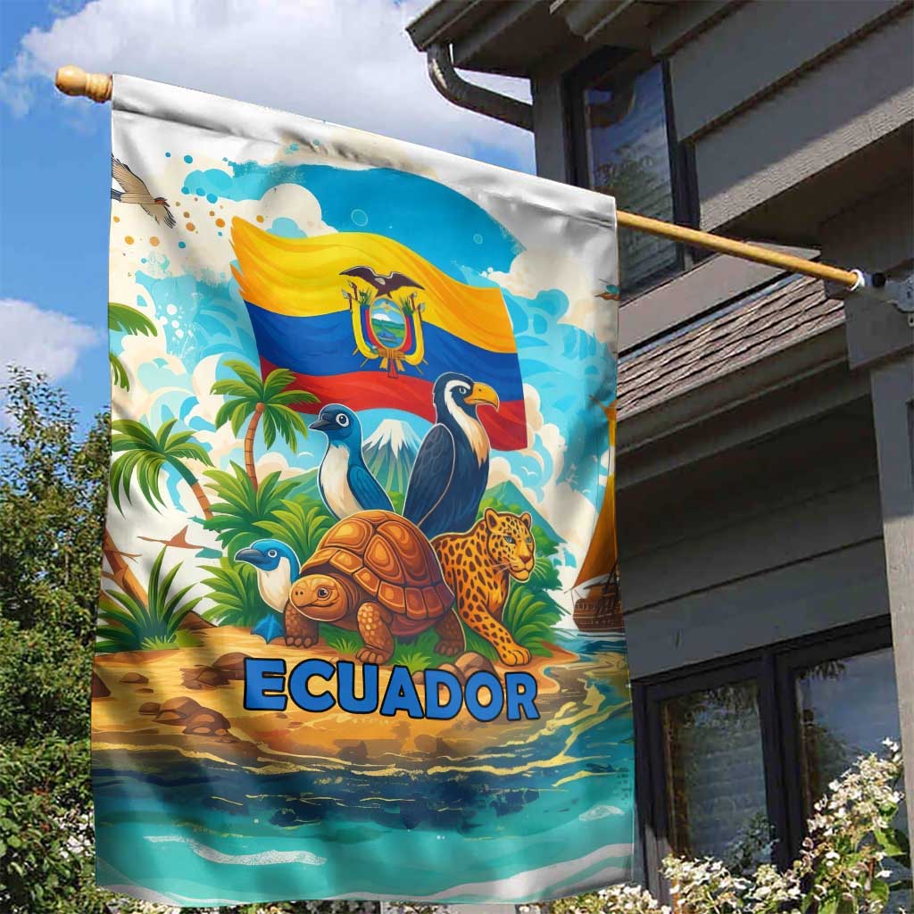 Ecuador Garden Flag with Wildlife and Flag Landscape Design - Wonder Print Shop