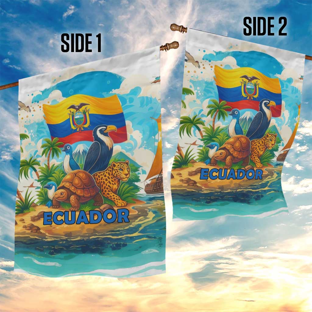 Ecuador Garden Flag with Wildlife and Flag Landscape Design - Wonder Print Shop