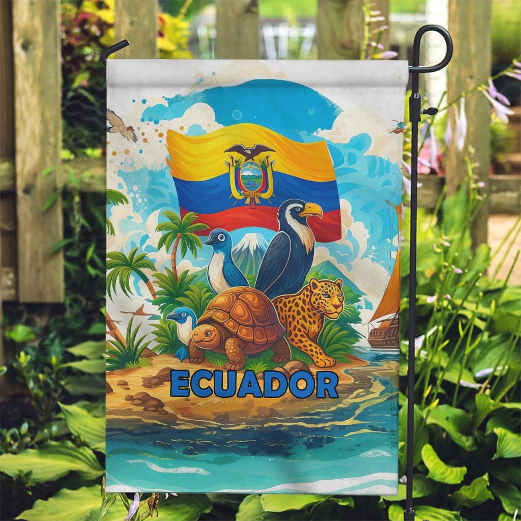 Ecuador Garden Flag with Wildlife and Flag Landscape Design - Wonder Print Shop