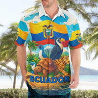Ecuador Hawaiian Shirt with Wildlife and Flag Landscape Design - Wonder Print Shop