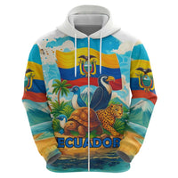 Ecuador Hoodie with Wildlife and Flag Landscape Design - Wonder Print Shop