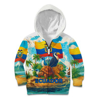 Ecuador Kid Hoodie with Wildlife and Flag Landscape Design - Wonder Print Shop