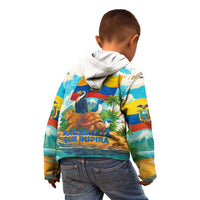 Ecuador Kid Hoodie with Wildlife and Flag Landscape Design - Wonder Print Shop
