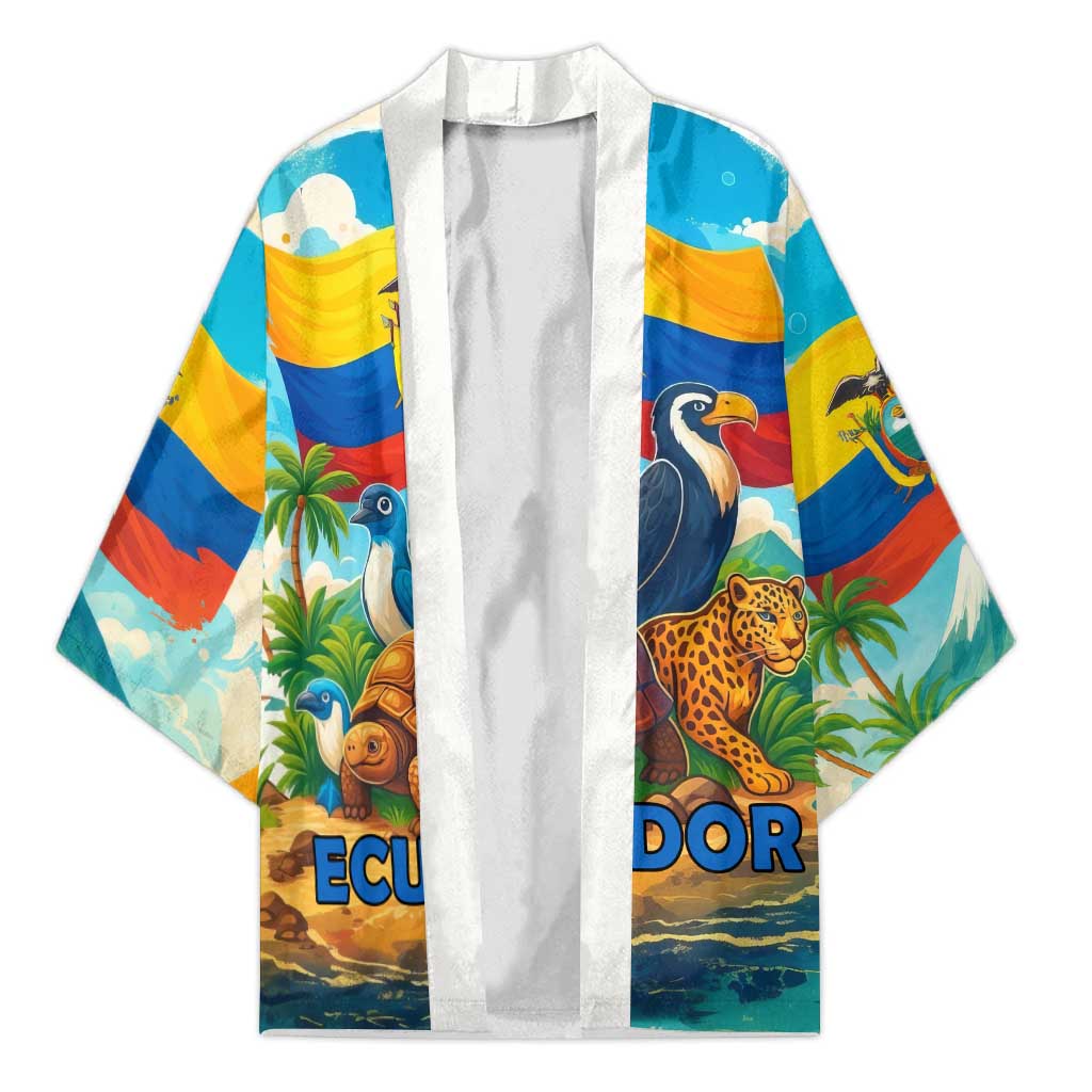 Ecuador Kimono with Wildlife and Flag Landscape Design - Wonder Print Shop