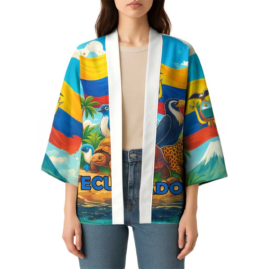 Ecuador Kimono with Wildlife and Flag Landscape Design - Wonder Print Shop