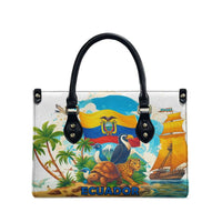 Ecuador Leather Bag with Wildlife and Flag Landscape Design - Wonder Print Shop