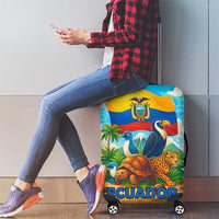 Ecuador Luggage Cover with Wildlife and Flag Landscape Design - Wonder Print Shop