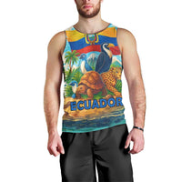 Ecuador Men Tank Top with Wildlife and Flag Landscape Design - Wonder Print Shop