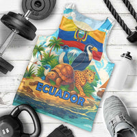 Ecuador Men Tank Top with Wildlife and Flag Landscape Design - Wonder Print Shop