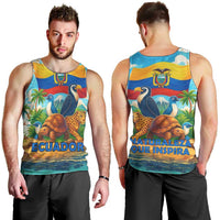 Ecuador Men Tank Top with Wildlife and Flag Landscape Design - Wonder Print Shop