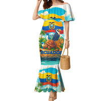 Ecuador Mermaid Dress with Wildlife and Flag Landscape Design - Wonder Print Shop