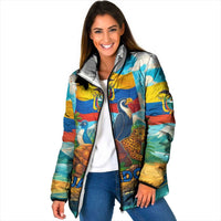 Ecuador Padded Jacket with Wildlife and Flag Landscape Design - Wonder Print Shop