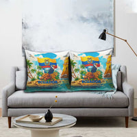 Ecuador Pillow Cover with Wildlife and Flag Landscape Design - Wonder Print Shop