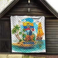Ecuador Quilt with Wildlife and Flag Landscape Design - Wonder Print Shop