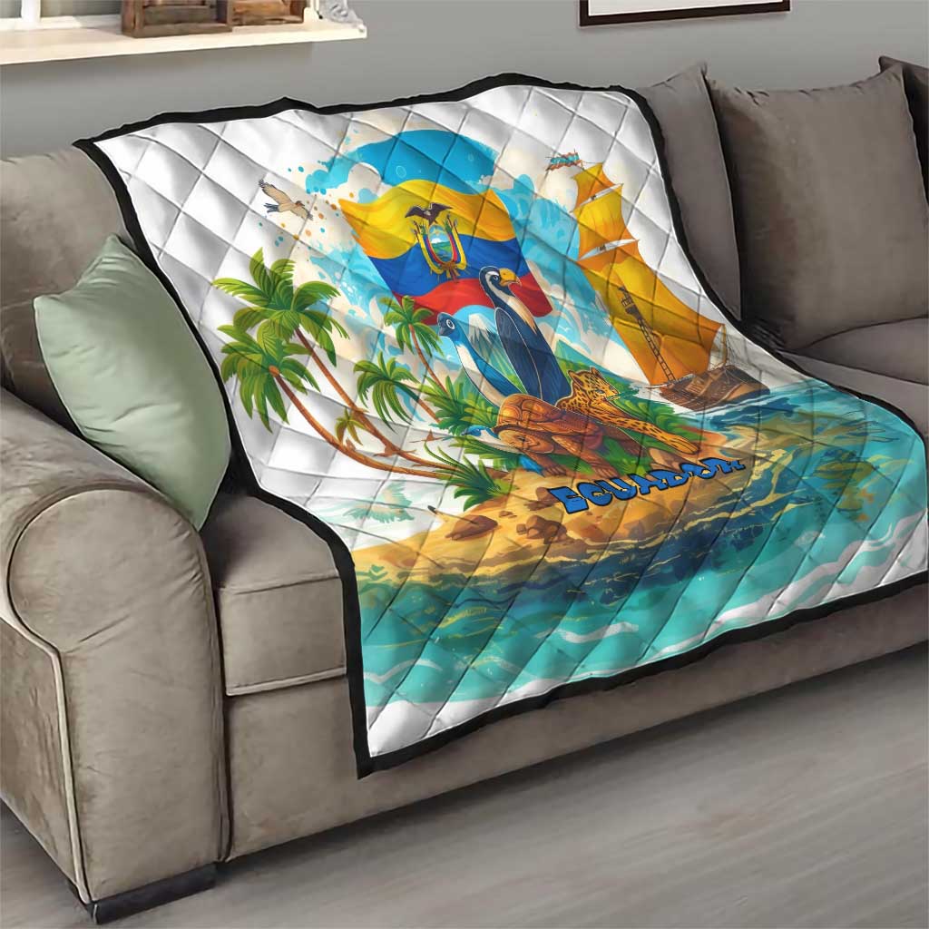 Ecuador Quilt with Wildlife and Flag Landscape Design - Wonder Print Shop