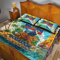 Ecuador Quilt Bed Set with Wildlife and Flag Landscape Design - Wonder Print Shop