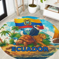Ecuador Round Carpet with Wildlife and Flag Landscape Design - Wonder Print Shop